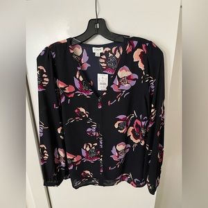NWT J Crew Long Sleeve Floral Blouse